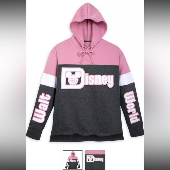 Disney Tops - Walt Disney World Pink and Gray Pullover Hoodie for Women size XL
